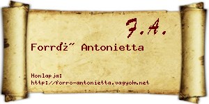 Forró Antonietta névjegykártya